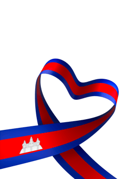 Cambodia flag element design national independence day banner ribbon png