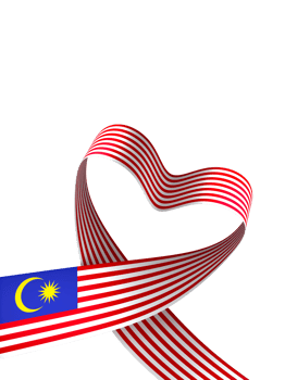 Malaysia flag element design national independence day banner ribbon png