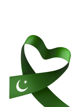 Pakistan flag element design national independence day banner ribbon png