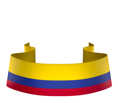 Colombia flag element design national independence day banner ribbon png