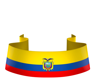 Ecuador flag element design national independence day banner ribbon png