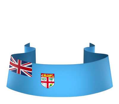 Fiji flag element design national independence day banner ribbon png