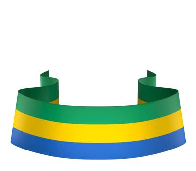 Gabon flag element design national independence day banner ribbon png