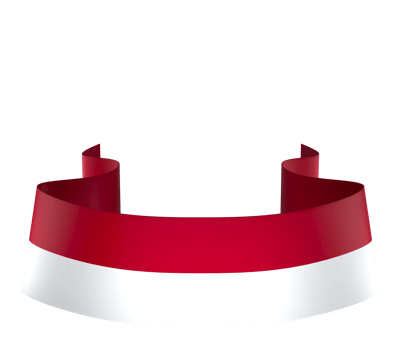 Indonesia flag element design national independence day banner ribbon png