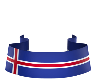 Iceland flag element design national independence day banner ribbon png