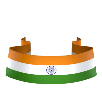 India flag element design national independence day banner ribbon png