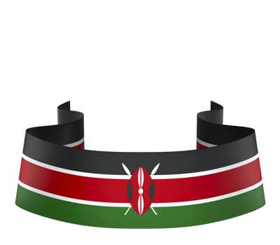 Kenya flag element design national independence day banner ribbon png