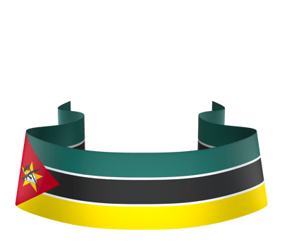 Mozambique flag element design national independence day banner ribbon png