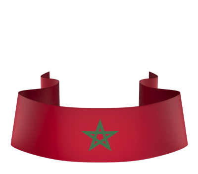 Morocco flag element design national independence day banner ribbon png
