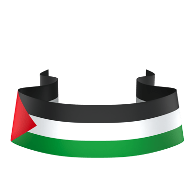 Palestine flag element design national independence day banner ribbon png