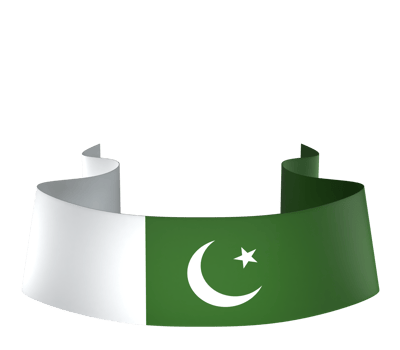 Pakistan flag element design national independence day banner ribbon png