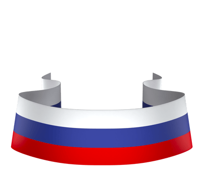 Russia flag element design national independence day banner ribbon png
