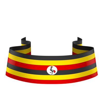 Uganda flag element design national independence day banner ribbon png