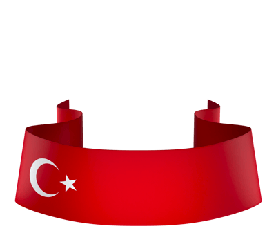 Turkey flag element design national independence day banner ribbon png