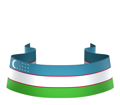 Uzbekistan flag element design national independence day banner ribbon png