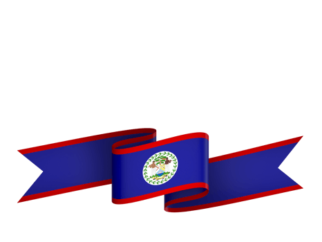 Belize flag element design national independence day banner ribbon png