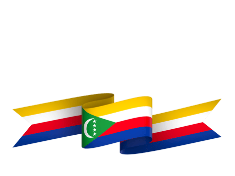 Comoros flag element design national independence day banner ribbon png