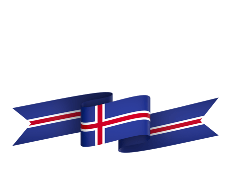 Iceland flag element design national independence day banner ribbon png