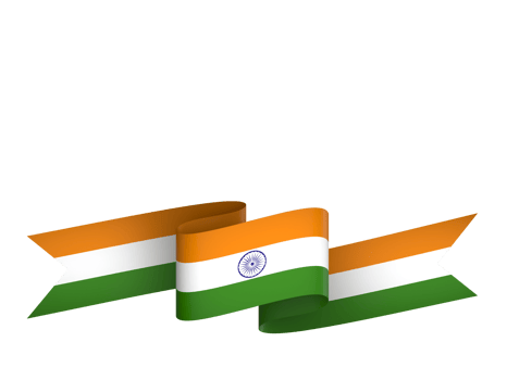 India flag element design national independence day banner ribbon png