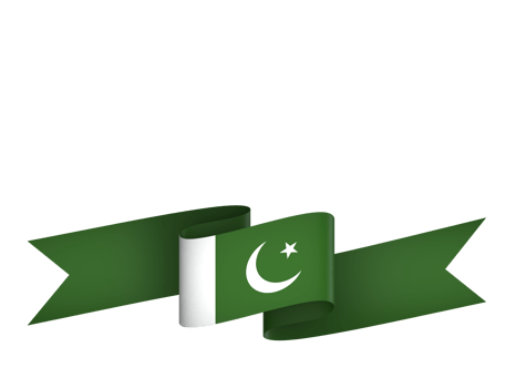 Pakistan flag element design national independence day banner ribbon png