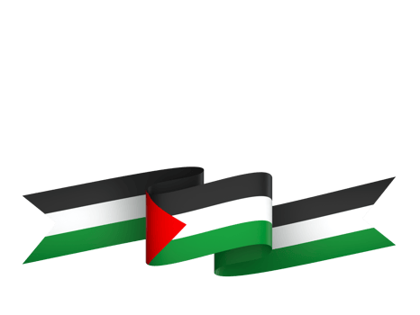 Palestine flag element design national independence day banner ribbon png