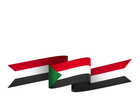 Sudan flag element design national independence day banner ribbon png