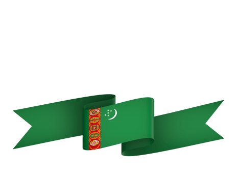 Turkmenistan flag element design national independence day banner ribbon png