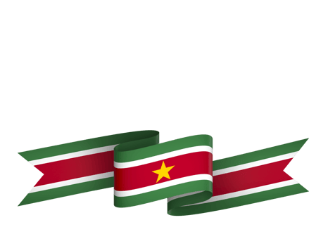 Suriname flag element design national independence day banner ribbon png
