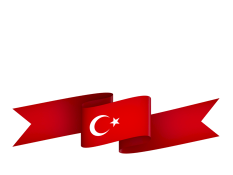 Turkey flag element design national independence day banner ribbon png