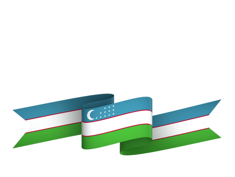 Uzbekistan flag element design national independence day banner ribbon png