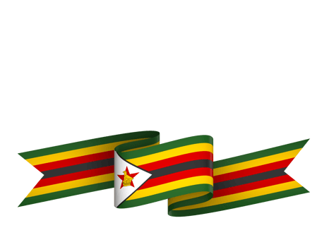 Zimbabwe flag element design national independence day banner ribbon png