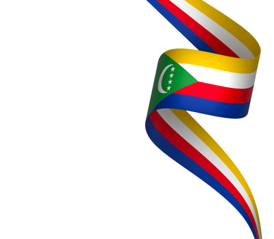 Comoros flag element design national independence day banner ribbon png