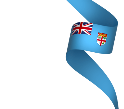Fiji flag element design national independence day banner ribbon png