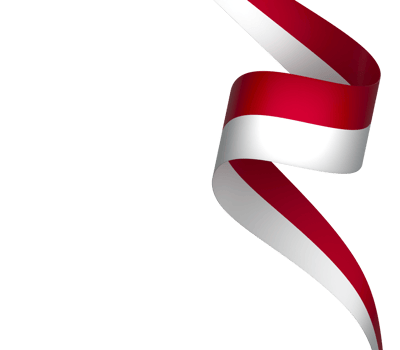 Indonesia flag element design national independence day banner ribbon png