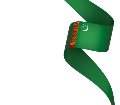 Turkmenistan flag element design national independence day banner ribbon png