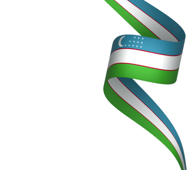 Uzbekistan flag element design national independence day banner ribbon png