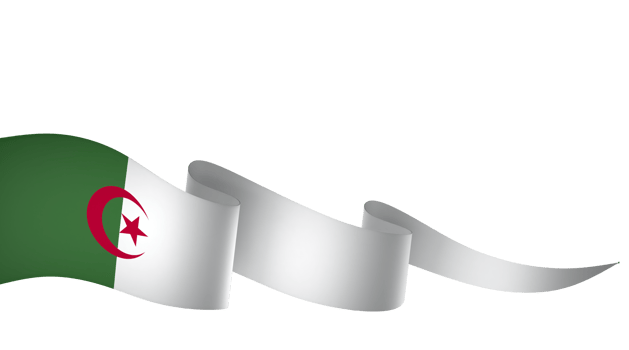Algeria flag element design national independence day banner ribbon png