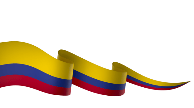 Colombia flag element design national independence day banner ribbon png