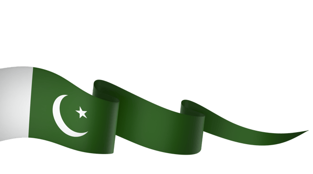 Pakistan flag element design national independence day banner ribbon png