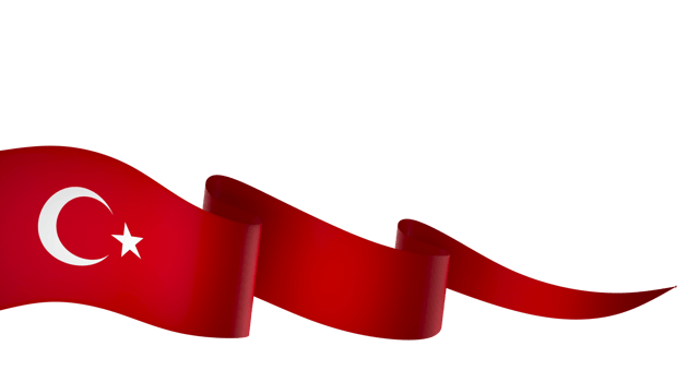 Turkey flag element design national independence day banner ribbon png