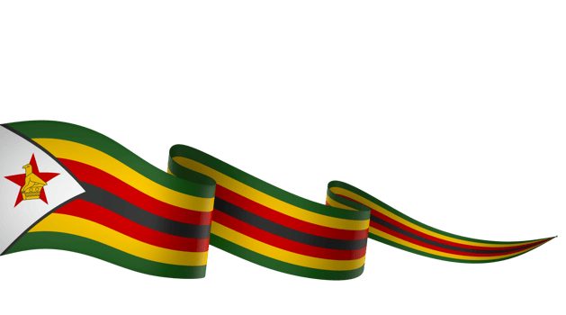 Zimbabwe flag element design national independence day banner ribbon png