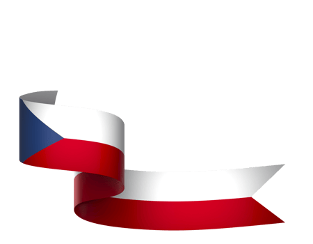 Czech Republic flag element design national independence day banner ribbon png