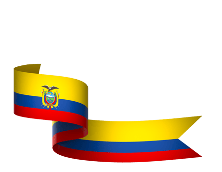 Ecuador flag element design national independence day banner ribbon png