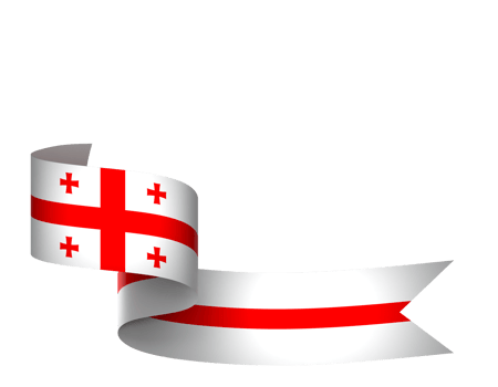 Georgia flag element design national independence day banner ribbon png