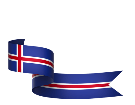 Iceland flag element design national independence day banner ribbon png