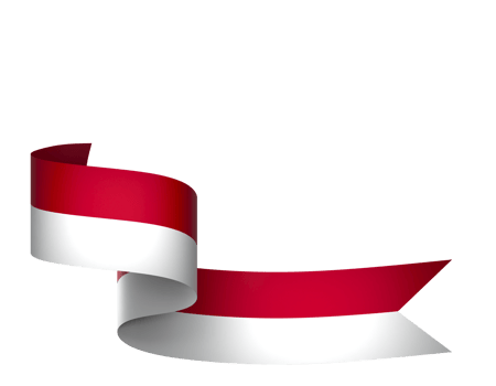Indonesia flag element design national independence day banner ribbon png
