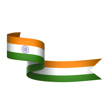 India flag element design national independence day banner ribbon png