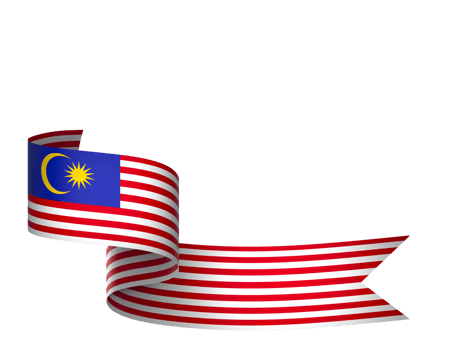 Malaysia flag element design national independence day banner ribbon png
