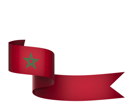 Morocco flag element design national independence day banner ribbon png
