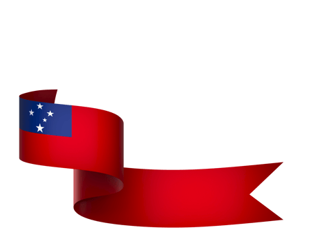 Samoa flag element design national independence day banner ribbon png